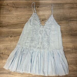 Light Blue Embroidered Dress